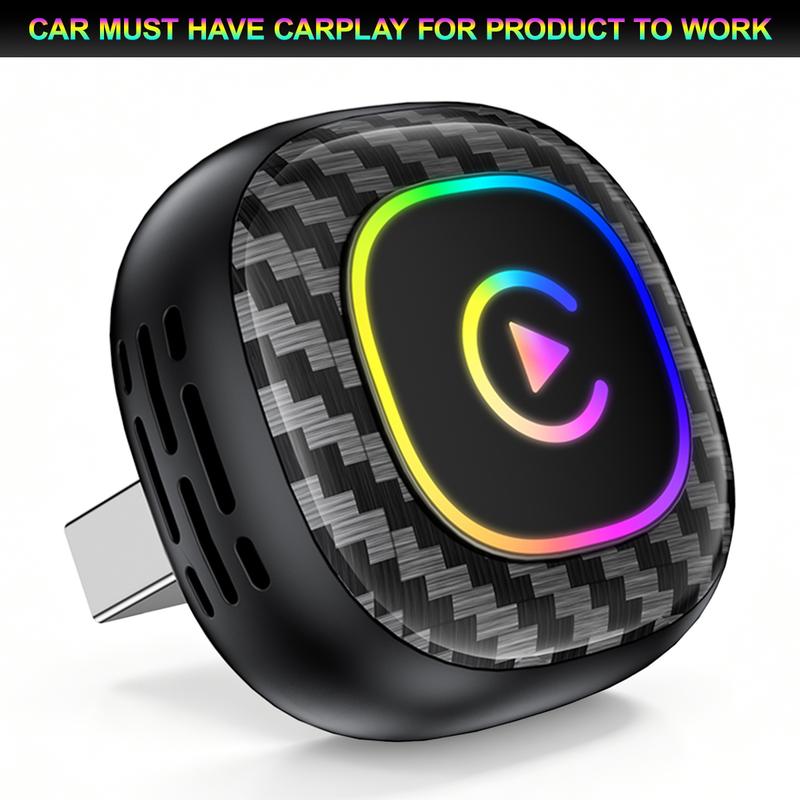 2026 Wireless CarPlay Adapter Dynamic Flowing Ambient Lighting